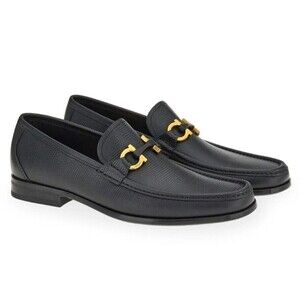 Salvatore Ferragamo Grandioso2 Loafer Shoes Moccasin Black US Men 8 E Wide